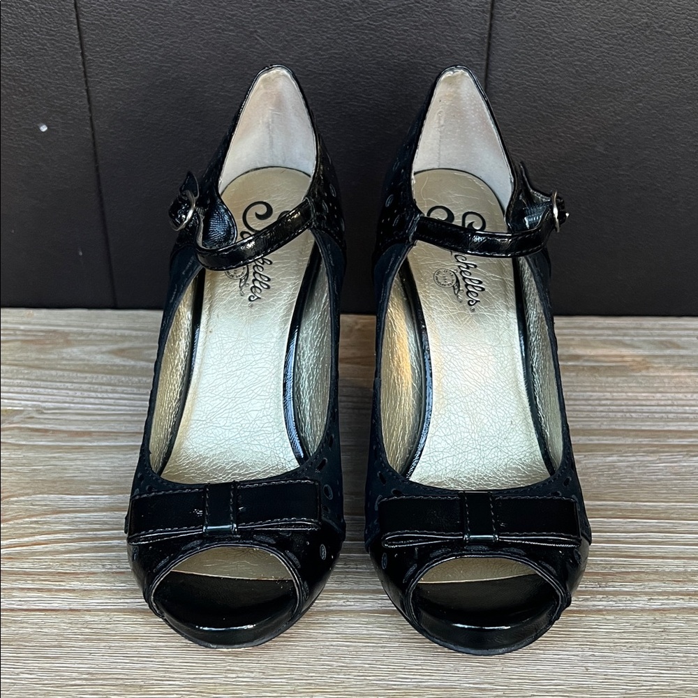 Seychelles Black Peep-Toe Heels